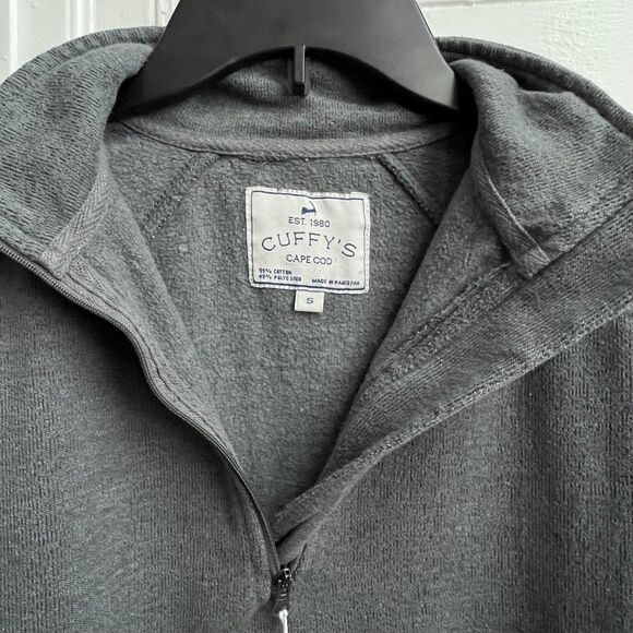 Cuffy’s Cape Cod Gray 1/4 Zip Mock Neck Long Sleeve Warm Fleece Sweater S - Picture 3 of 6